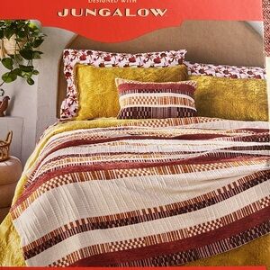 Opalhouse Jungalow Throw Blanket & Pillow Set Stripe Patchwork Orange